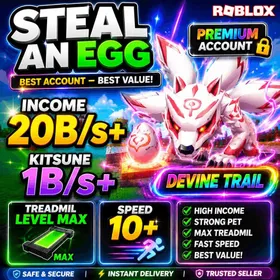 Random pet + Kitsune 1B/s+ | Income 20B/s+ | 17 Slot Pet | 🌈 Steal an Egg (SAG) 🐣 | ⚡️ Instan Delivery ⚡️