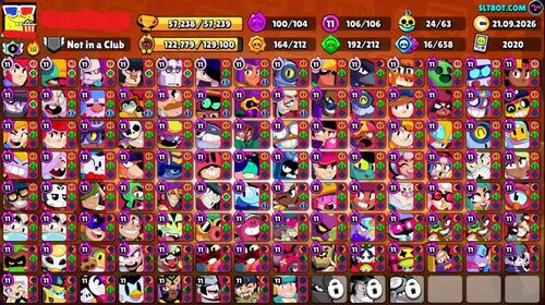 106 brawlers - 2020 account 🏆 472 skins - all brawlers maxed - ID change free