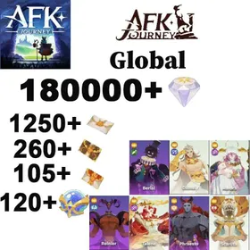[Global] 180000+ diamonds + all hero recruitment × 1250 + epic recruitment × 260+UP Recruitment Ticket×105+20~25 random epics, Characters]+Must bring epic selection box × 3[See picture] Apple/Android interoperability/AFK Journey