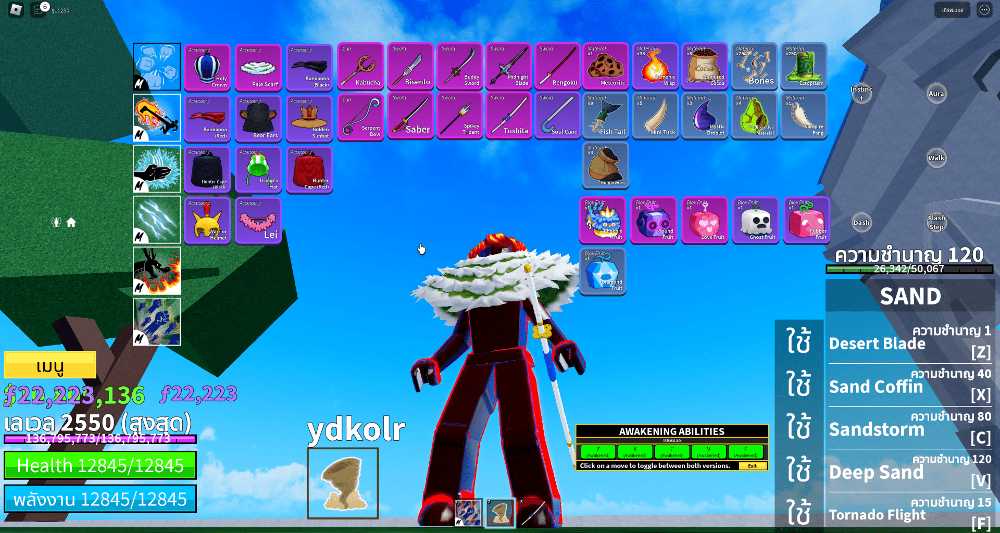 Blox Fruit Level 2550 Awaken Sand GodHuman Unverified Account  Instant Delivery