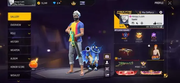 F460✨LV 61✨1 EVO✨263 COSTUME✨110 BUNDLE✨261 WEAPON✨UMP BOOYAH LV.3✨M1887 EMERALD POWER✨AC80 PHANTASMAL GRASP✨KATANA COSMIC CORE✨M60 VOLCANIC WHIRLWIND✨LOGIN GOOGLE✨SAFE ACCOUNT