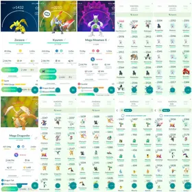 Zeraora,Shiny Mega Mewtwo X + White Kyurem 2×Galarian Zapdos & Moltres | 17 Mewtwo | rare Shinies | 130+ Events