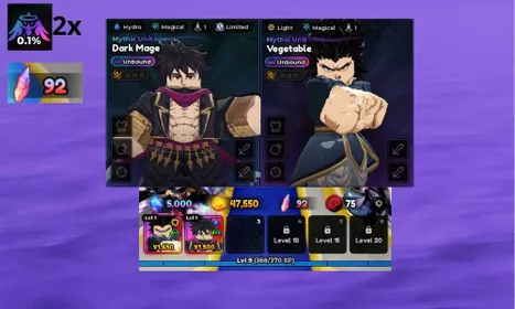 🔥2x Unbound, Dark Mage (Unbound),Vegeta (Unbound)+90 RR!!🔥 Anime Expeditions Account, meta