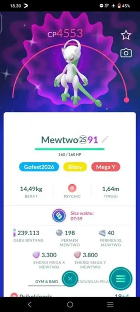 PGO# 4➤Lvl 35 | 2x Mewtwo | Groudon | Dialga | Palkia | Rayquaza | Lucky Trinket