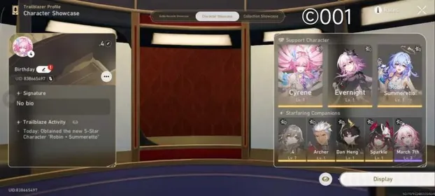 ©001 | ASIA | FEMALE | TL 4 | EVERNIGHT CYRINE ROBIN SP ARCHER SPARKLE | CONTRACT FATE ON | GOLDEN COMPANION SPIRIT X3 | DEPARTURE WARP BEGGINER ON 30/50 |