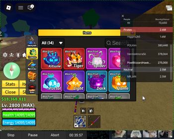 ID 531:Level 2800+God Kitsune Tiger Inven|Unverified Account|Auto Delivery|Blox Fruits
