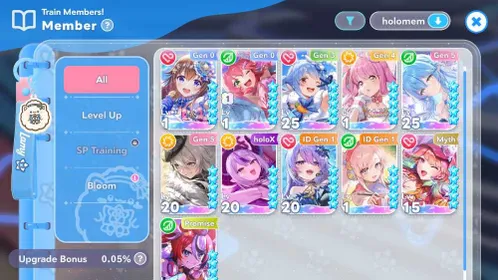 12 SSR | Early lv12; 2 Limit Beach Miko, Sora, Baelz, Pekora, Lamy, Botan, Kiara, Luna, Moona, Lofif