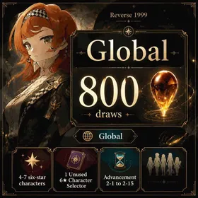 Global | 800 draws, 4-7 six-star characters, 1 Unused 6★ Characters Selector, Corvus, Ulrich, Semmelweis, Anjo Nala