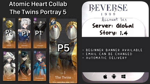 Global | Lvl 1 | 6 ☆: P5 Twins+Corvus+Flutterpage+Isolde+P1 Ethernity+P1 Ulrich+P1 A-Knight☆ | ST1-4 | Novice Banner available | #rv14
