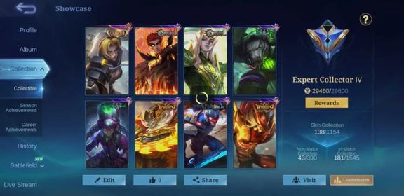 EEXC 39|LV 56|HERO 112|SKIN 138|EXPERT IV|5 MAX EMBLEM|COLLECTOR NATALIA|VALENTINE FANNY|P,ACE FANNY|SPONGEBOB CYCLOPS|GAARA VALE|ANNNIVERSARY AKAI|6 EPIC