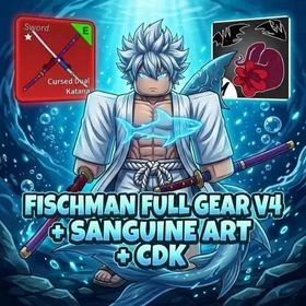 [Blox Fruits] Lv. 2800MAX Fishman Full Gear V4 | Sanguine art | Random Luck | Automatic Delivery | Roblox Account | Unverified Account | BloxFruits