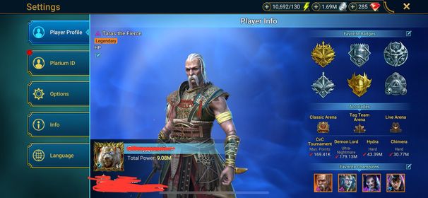 [1 Mythical Champions][9.08M] Embrys + 77 LEGENDARY (Taras(5*),Nekhret,Rakka,Mith,Arb,Harima,Rotos x2,Kymar,Balar,Chesire,Glaicad,Brogni,Othorion,Trunda,Padraig,Gnishak,Eostrid,Gaius,BEK...) + 2k UNM