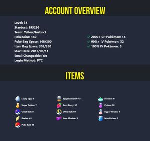 ⭐LUCKY TRADES (45!)⭐2016 ACCOUNT⭐ Level 40 | Instinct | PTC | Email and Nickname Changeable!