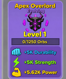 ⚡ 1x APEX OVERLORD EVOLVING LEVEL 1! 🔥 +5.62K STRENGTH & STAT BOOSTS | Roblox Muscle Legends 💥| Need 150 Rebirth