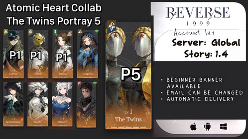 Global | Lvl 1 | 6 ☆: P5 The Twins+Isolde+J+P1 Corvus+P1 Jessica+P1 Ulrich+Semmelweis+2x6☆| ST1-4 | Novice Banner available | #rvv12