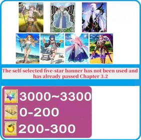 Japen server|3000+ Saint Quartz +Characters in the picture+ Call Sign 0-200 +Golden Fruit 200-300[See Picture]|Optional five stars not used + Plot has passed 3.2|Android|iOS |DCL0100|Fate Grand Order