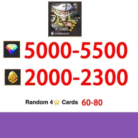 Global|Android/Only|5000-5500RD|2000-2300GF+White beard+60-80random 4-star characters100% Safe Account|