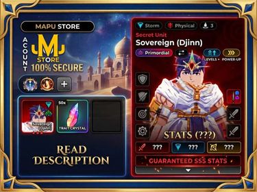 Sovereign (Djinn) [PRIMORDIAL - EVO] + SIGNATURE WEAPON  ⚔️ Anime Expeditions Account