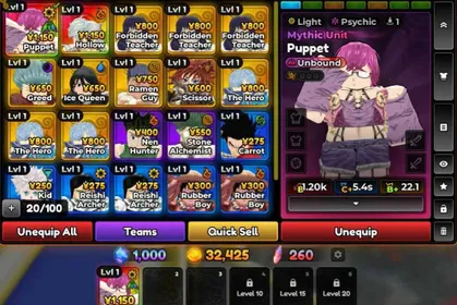 Anime Expeditions⭐35 : LV. 1 : Reroll 260x : 0.1% Puppet : (Unverified – No Email / No Phone / The Account and Password delivery system is automatic)