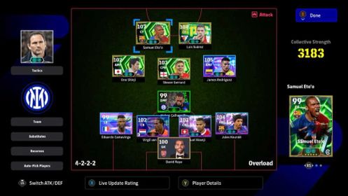 [PC]Eto'o(108)✨Rodriguez(105)🔥Kounde(105)💪+5500 Coins | Balanced Squad (3183)