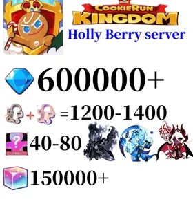 【Holly Berry server】600000+ Crystals | 1200+ Cookie Cutters | random 40-80 Epic Cookies+Shadow Milk Cookie+Silent Salt Cookie+Dark Enchantress Cookie+Burning Spice Cookie+190000+ Rainbow Cube|Beast's Heritage Selection Chest is not used|Ancient Cookie Selection Chest|Beast's Heritage Selection Chest is not used|Ancient Cookie Selection Chest|Legendary Cookie Selection Chest | Plot progress 1-3] iOS/Android Cookie Run: Kingdom