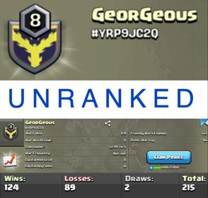 Level 8 unranked clan || warlog 124-89 || name - GeorGeous