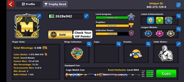 ⭐【1B 1 BILLION COINS】|⚡LEVEL 79 |⚡1 MAXED CUE - CAGE MATCH + 17 CUES |⚡ALL TABLES OPEN TILL BERLIN |⚡CHANGE NAME + PASS |⚡192 CASH |⚡ANDROID/IPHONE/PC |⚡SMURF⭐