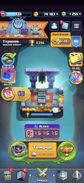 CR | Typhoon | 1 TOWER | 6 EVO | GEMS 1255 | CN FREE | TROPY 6396 | ARENA 18