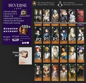 Global | Lv.3 | 6 ☆: 189 Unilog+ P5 The Twins+ Ezio Auditore+Rhiannon+Nautika+Anjo Nala+P2 Semmelweis+P1 Coppélia+12x6☆+Selector 6☆ | 1.16 | #p09