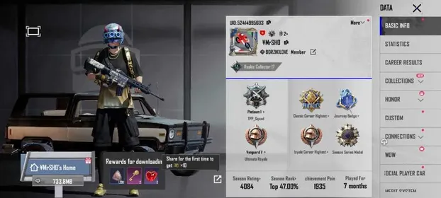 A191LV 42|2 TITLE|11 SET|12 WEAPON|DESERT CAMO-M416|DUNE PRINCE-HONEY|PUNK VANGUARD-G36C|TREBLE TROUBLE-SKS|STARRY ENIGMA-UZI|PLATINUM ASIA C9S31|13 EMOTE|