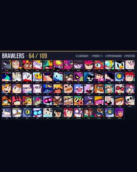 🏆 25.7K Trophies • 🎮 64/109 Brawlers • 🎨 59 Skins • ⭐ 5 Legendary • ⚡ 3 Hypercharged • 💪 1 Maxed P11 • 💎 3 Legendary / 1 Mythic / 1 Hypercharge Skins • 🔥 Heroine Bibi, Outlaw Colt, Bandita Shelly, Dumpling Darryl, Barbarian King Bull m9975508384