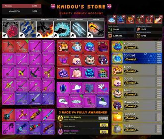 🐲Blox Fruit | 8 Perms [Control, Kitsune, Tiger, Dough +MORE] + 9 Mythical Fruit + Cyborg V4 + Godhuman + CDK+HS+Dragonheart+S.Guitar | Visit my shop for more epic deals!