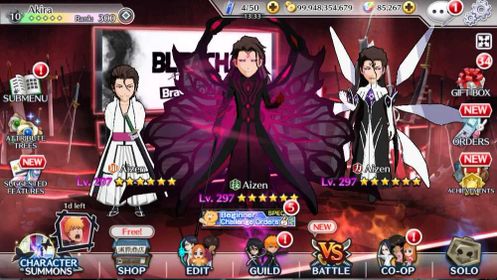 [GLOBAL] 85.200+ ORBS| 9999 Summon Ticket| BP 2.050.000++ | 3 MT Aizen| TYBW Aizen, Ichigo HOS, Yhwach| 999999 Potions, Droplet| a lot of 5/5 Character| Super GG Account| Ready to Play| DETAIL VIDEO CHAR CLICK LINK IN DESCRIPTION #126