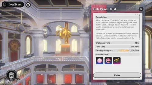 Pink Paws Heist 1M Fons + 5k Pink Coin | Neverness To Everness