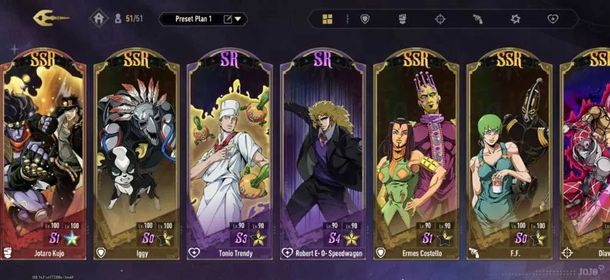 JGS45 – NA Account | 5★ Jotaro + 5★ Diavolo, All SSR + Top-Tier Builds