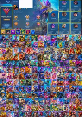 [IOS/ANDROID] CEL LVL 108 | 133 HEROES | 373 SKINS | EXALTED 2 | ALUCARD LEGEND - 2 COLLECTOR GUSION AND YSS GLOBAL BADGE - ROGER METRO - NANA MISTBENDER - 2 ASPIRANT VEXANA CHANGE - CHOU GOLD