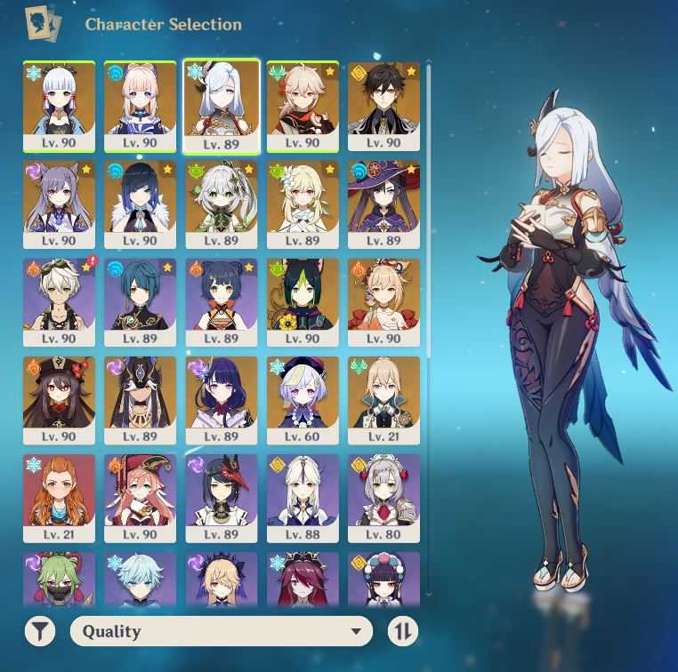 [Asia] [Ar 60] 2600 primos + 22 af +5 if Ayaka, Kokomi, Shenhe, Kazuha ...