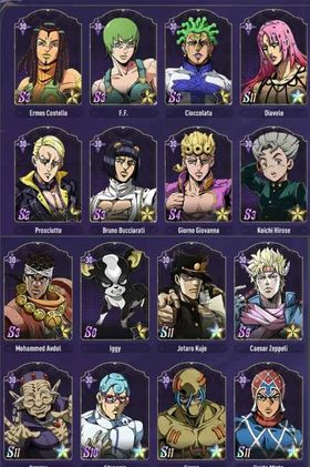 JGS57 – EU7 Maxed Jotaro & Diavolo | 5 Star Bruno, Monthly Packs Active