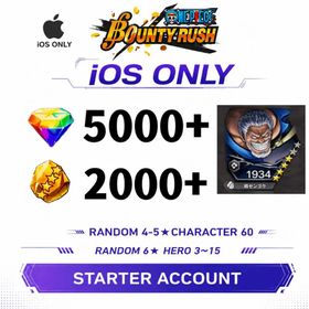 Global[IOS/Only][5000-5200RD][1700-2000 GF]+[ Hero of the Navy Monkey D. Garp]+70+ Random 4-5 Star Characters+Random 6 Star Character 3-15[Fast delivery][Beginner Account]|ONE PIECE Bounty Rush
