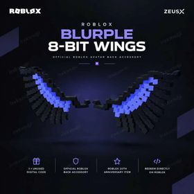 Roblox Blurple 8-Bit Wings | Digital Code | 8-Bit Pixel Wings (Digital Code/Key)