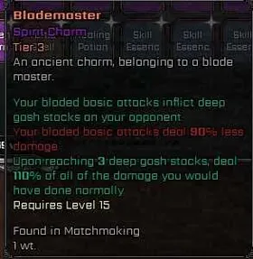 Blademaster Charm - vv ultimatum