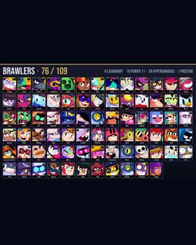 🏆 31K Trophies • 🎮 76/109 Brawlers • 🎨 103 Skins • ⭐ 6 Legendary • ⚡ 28 Hypercharged • 💪 16 Maxed P11 • 👑 1 Prestige • 💎 1 Legendary / 1 Mythic / 1 Hypercharge Skins • 🔥 Godzilla Buzz, Outlaw Colt, Bandita Shelly, Constructor Jacky m9920424977
