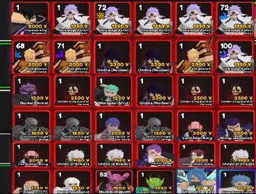 Anime Adventures Units I'm Selling - Message me to Choose Unit and Get Price
