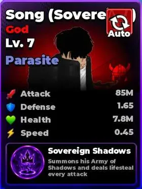Parasite Song (Sovereign) Lv. 7 With Viking Trait | Roblox | Fast Delivery | Roll Anime to Fight