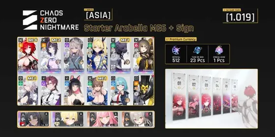 CZN - 1019 [ASIA] Arabella ME 6 Sign + Hilde ME 2 + Adelheid + Tiphera Sign + Hugo + Veronica + Nine ME 1 + Kayron + Rita + Yuki |Stove Only | Gmail Dummy | No Cheat | Fast Delivery