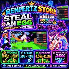 🌈 STEAL AN EGG FRESH ACCOUNT INCOME 300B/s - 320B/s 💸 | 🐣 Random Pets Eternal + Random Pet Devine | ⚡️Speed 50B - 100B | MOONBLOOM TRAIL 🌙 | 💸4.5Qa - 10.5Qa Total Money💲 | UNVERIF EMAIL | ⚡️ Instan Delivery ⚡️