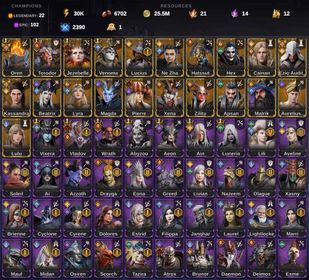 Oren ✨Torodor ✨Jezebelle ✨Venoma ✨7.8k Gems/13Lords/22Legend/103Epic/32.1k EN ✨Ne Zha ✨Hatssut ✨Hex ✨Lucius x2 ✨Cainan ✨Ezio Auditore