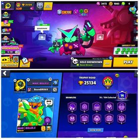 70 BRAWLER🔥25,134+ TROPHY🏆14 MAX BRAWL🔥36 HYPERCHARGED💙Win Streak 19✨152+ Skin🔷Lots of Rare Skin💙Android And Ios•Full Access✅INSTANT DELIVERY✅