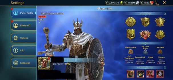 [7 Mythical Champions][18.69M] Lady Mikage(6*),Frolni(6*),Siegfrund,Aphidus,Mezomel,Embrys,Karnage + 156 LEGENDARY (Marius,Lamasu(6*) 447,Leonardo,Odin(5*),Georgid,Warlord,Yncensa,Teox(6*),SW(6*),Kyoky(6*)...) + 1k UNM + 1k NM HYDRA + 25 SD/25 SHOGUN AUTO