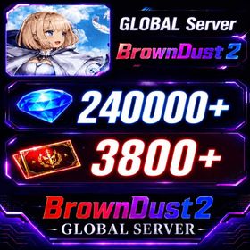 [GLOBAL]240000+ Diamonds | Single draw coupon:4000 |5-star Recruitment Tickets *3|Five-star coupons*3-5 + random 50-80 five-star clothing+ 100-160 UR weapons|[Fast delivery]BrownDust 2 Account BDust 2